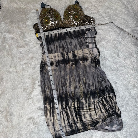 Meishulanna bra top women’s dress size large gold sequin embellishment - Picture 4 of 10
